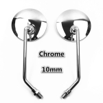 Must/kroom mootorratta tahavaatepeegel Elektrijalgratta tahavaatepeeglid Mopeedi k&uuml;ljepeegel 8mm 10mm 8mm Chrome white