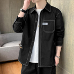 Kevadine ja s&uuml;gisene uus t&ouml;&ouml;s&auml;rk Meeste vabaaja must mantel 4XL must