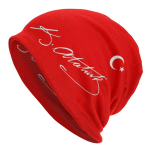 Atat&uuml;rki signatuur T&uuml;rgi lipuga SKullies Beanies m&uuml;tsid Unisex &otilde;ues talvine soe kudumism&uuml;ts T&uuml;rgi liider kapoti m&uuml;tsid Beanies Hat