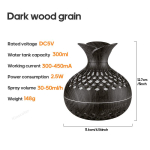 1 tk 300ml &Otilde;huniisutaja Puidus&uuml;&uuml;ga Aroomidifuuser USB Ultraheliaurusti V&auml;rviline &Ouml;&ouml;valgus Kodu Kingitus Dark Wood