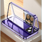 360 t&auml;isobjektiiviga metallist magnet&uuml;mbris iPhone 16 15 14 Plus 13 12 Pro Max alumiiniumist p&otilde;rkeraua kl&otilde;psuga kahepoolsest klaasist telefoni kate For iPhone 14