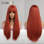 S&uuml;nteetilisest kiust pikkade sirgete punaste oranžide juustega parukad naistele kuumakindlad peol Cosplay Lolita parukas
