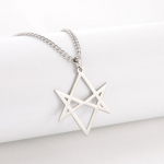 Thelema Unicursal Hexagram Symbol Roostevabast terasest kaelakee Meestele Vintage Religioon Talisman Amulett Ehted 60cm