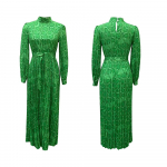 Suur naiste mood kevadine s&uuml;gisene plisseeritud sidemega kleit naistele &uuml;hes t&uuml;kis tr&uuml;kitud pikk kleit S