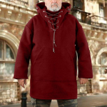 Meeste mood, soe villane kapuuts, pullover Viking pitsitud, paks anoraki keskaegne mantlid, cosplay kost&uuml;&uuml;m 2XL