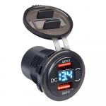 12v-24v USB laadija pistikupesa veekindel kiirlaadimisadapter topelt USB 3.0 pistikupesa koos l&uuml;litiga auto meremootorratta jaoks sinine