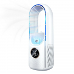 USB-pistikuga labadeta ventilaator Kaasaskantav kliimaseadme ventilaator 6 kiiruse reguleerimisega, ajastuspihustiga valge