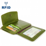 Moodne RFID naiste &uuml;lemine kiht veisenahast ID-hoidja krediitkaardikott Ehtsast nahast lihtne &uuml;li&otilde;huke lukuga m&uuml;ndikott must