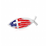 3D metallist autokleebis Christian Cross Jesus Fish USA lipu autoembleem