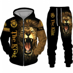 2024. aasta kevadine ja s&uuml;gisene 3D Lion Tiger Printed Meeste T&otilde;mblukuga kapuutsiga kampsun Meeste Spordir&otilde;ivaste Spordidress, Pika varrukaga naiste &uuml;likond S