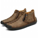 Ehtsast nahast meeste saapad Mood lukuga kingad Nahast meeste poolsaapad 46 pruun