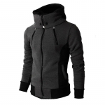 Kardigan Hoodie Meeste jakid S&uuml;gistalvised vabaaja fliismantlid Bomber jope k&otilde;rge kraega kapuutsiga mantel Meeste v&auml;lisr&otilde;ivad Slim Fit kapuuts US L