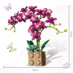 DIY ehitusplokk Orhidee Phalaenopsis Potikimp Loominguline surematu Lille Modell Dekoratsioon Laste Ehitusm&auml;nguasi P&uuml;hadekingitus