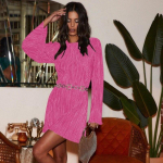 2024 Pikkade varrukatega seksikas v&auml;ljal&otilde;ikega naiste plisseeritud kleit O kaelusega Peoklubi vabaajakleidid Moodsad Y2k suve lahtised riided 30597 S orion i v&auml;rv