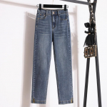 DIMANAF 2024 Plus Size Naiste Teksad P&uuml;ksid Denim Naiste Pliiats Elastne Basic Sinine K&otilde;rge V&ouml;&ouml;kohaga P&uuml;ksid Oversize Mood Uued P&uuml;ksid XL