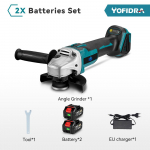 Yofidra 125 mm harjadeta nurklihvija 4 k&auml;iguga juhtmeta lihvimismasin puidu t&ouml;&ouml;tlemise elektrit&ouml;&ouml;riist Makita 18 V aku jaoks 2 Battery EU Plug