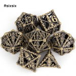 7 tk vasest k&auml;si koljupea metallist t&auml;ringud &otilde;&otilde;nsad metallist mitmetahulised t&auml;ringukomplektid, mis sobivad rollim&auml;nguks RPG lauam&auml;ngu kaardim&auml;nguks mitmev&auml;rviline