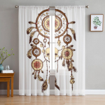 Tindiga unen&auml;op&uuml;&uuml;dja ​​sulgedega l&auml;bipaistev kardin elutuppa Moodsad Voile t&uuml;lli aknakardinad magamistoa k&ouml;&ouml;gi kardinad 135W x 114H(cm)
