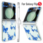 Samsung Galaxy Z Flip6 Flip5 Flip4 Flip3 v&auml;rviliste liblikate lillekate jaoks p&otilde;rutuskindel kukkumisvastane l&auml;bipaistev k&otilde;va kokkuklapitav &uuml;mbris Samsung Z Flip5