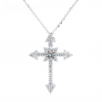 Sterling Silver S925 Moissanite 0,5 Carat Real D Color VVS Grade Cross kaelakee ripats Teemant Test M&ouml;&ouml;dunud k&otilde;rge kaelakee ehted