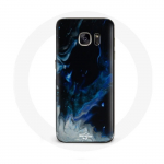 &Uuml;mbris Samsung Galaxy S6-le Sinise halli ja musta v&auml;rvi mitmev&auml;rvilised suitsupilved mustal taustal