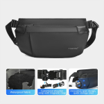 Ristkott Tigernu Fashion meeste kott Esteetilised kotid meestele Veekindel &otilde;lakott Meeste rinnakott Kerge kott must