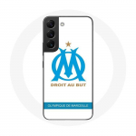 Valge taustaga &uuml;mbris Samsung Galaxy S22 Olympique de Marseille logoga