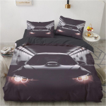 3D Spordiauto Voodipesukomplekt Poiste Teismeliste Tuppa Pehme Udusule Tekikott AU140 * 210 T&auml;issuuruses Voodikate Mootorratta Prindiga Tekikott AU Single 140x210cm