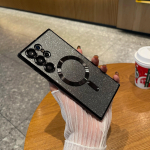 Luksuslik Glitter juhtmevaba laadija Samsung Galaxy S24 S23 S22 S21 Ultra Plus &uuml;mbrismagnetiga MagSafe Allround kaamera kaanekest For For Galaxy S21 must