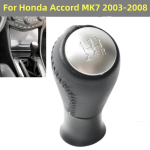 For Honda Accord VII 7 MK7 2003 2004 2005 2006 2007 2008 Car Styling 5 Speed Leather Gear Shift knob Stick Lever Shifter Pen gray