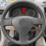 Braids on Steering Wheel For VW Old Golf 5 (V) MK5 Polo Jetta Tiguan Sagitar Touran Caddy Car Steering Wheel Black Leather Cover