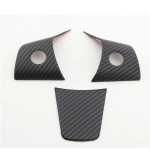 My good car Steering Wheel Panel Cover Sequins Interior Decorate Trim Sticker for Tesla Model 3 2016-2022 Model Y -2022 Matt carbon fiber gray