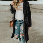 Naiste mood Kuldne sametine tuulejakk, pikk kleit vabaaja jope One size must