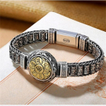 Isikup&auml;ra 925 h&otilde;bedane p&ouml;&ouml;rleva toruga k&auml;ev&otilde;ru meestele Ehted Budistlik Prajna s&uuml;da Sutra nuia mustriga k&auml;ev&otilde;ru Naiste aksessuaarid 18CM