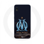 Coque Samsung Galaxy A10 OM logo bleu et dor&eacute;e stade