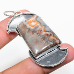 Natural Laguna Lace Agate Gemstone 925 Sterling Silver Pendant 2.52 b5d97