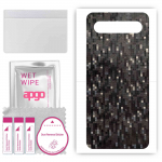 apgo Protective Skin Sticker for the back compatible with Meizu 17, Wrap Film, Foil, Vinyl - Pattern Carbon Black Pixel