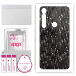 apgo Protective Skin Sticker for the back compatible with Motorola Moto G8 Plus, Wrap Film, Foil, Vinyl - Pattern Carbon Black Pixel