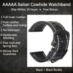 Luksuslik k&auml;sitsi valmistatud kellarihm Ehtsast lehmanahast kellarihm koos liblikpandlaga k&auml;ev&otilde;ruga Hamiltoni SEIKO Citizeni kellarihmadele 24mm