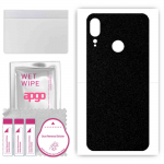 apgo Protective Skin Sticker for the back compatible with Motorola Moto E6 Plus, Wrap Film, Foil, Vinyl - Pattern Matte Black