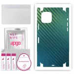apgo kaitsev nahakleebis tagak&uuml;ljele ja k&uuml;lgedele, mis &uuml;hildub Apple iPhone 11 Pro-ga, Full Wrap kile, foolium, vin&uuml;&uuml;l &ndash; mustriga s&uuml;sinik-kameeleon CAKA1