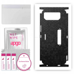 apgo Protective Skin Sticker for the back+sides compatible with Asus ROG Phone 6 Pro, Full Wrap Film, Foil, Vinyl - Pattern Black Honeycomb