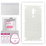 apgo Protective Skin Sticker for the back+sides compatible with Oppo A5 (2020), Full Wrap Film, Foil, Vinyl - Pattern White Fabric