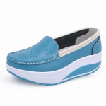 Uued naiste ehtsast nahast platvormkingad Wedges valged naiste vabaajajalatsid Swing Mother kingad, suurus 34-41 40