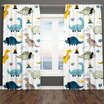 2 Paneeliga Joonisfilmiga Dinosaurus Kardinad Lastele Poistele T&uuml;drukute Magamistuppa Laste Elutuppa P&otilde;randast Laeni Akna Rulood cortina (85W200H)x2(CM)&Grommet Top