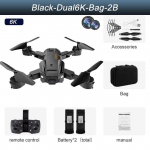 Uus Q6 RC Drone HD Professional WIFI kahe kaameraga mini-nelikopteriga aerofotograafia helikopteri takistuste v&auml;ltimise kokkupandav m&auml;nguasi kingitus 6K dual camera 2 battery must