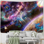 T&auml;histaeva planeet seinavaibast seinarippuv ps&uuml;hhedeelne hipi salap&auml;rane universum Tapizi taustariidest kodukaunistus 95x70cm