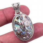 Looduslik Abalone Shell v&auml;&auml;riskivi 925, tahke h&otilde;bedane kingi ripats 1,50 o3Y97
