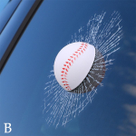 Autode kujundamine Pesapall Jalgpall Tennis Stereo Katkised 3D-autod Autokleebis Auto Kuulklaas Isekleepuv O3S7 white baseball-one-size