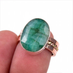 Smaragd(Simuleeritud) K&auml;sit&ouml;&ouml; 925 Sterling H&otilde;be Ehted Kahev&auml;rviline S&otilde;rmus S.6 c3u75